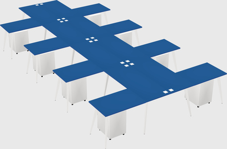 Shared l-shaped office desk system