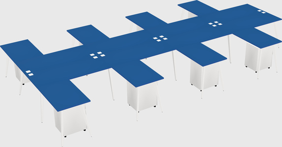Shared l-shaped office desk system