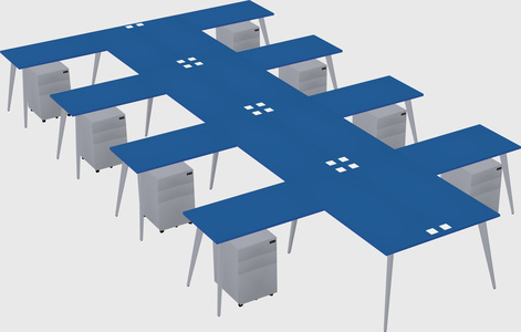 Shared l-shaped office desk system