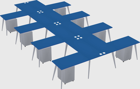 Shared l-shaped office desk system