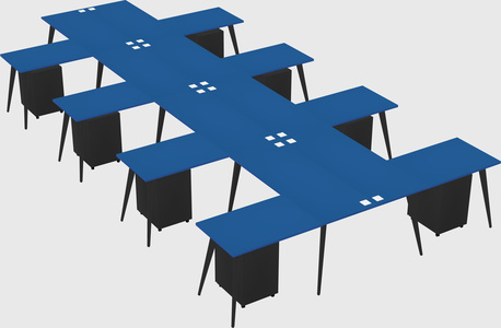 Shared l-shaped office desk system