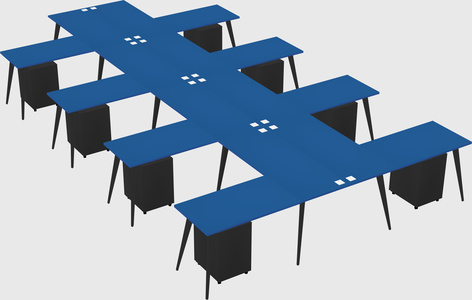 Shared l-shaped office desk system