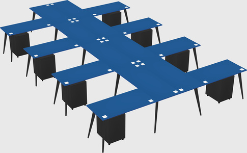 Shared l-shaped office desk system
