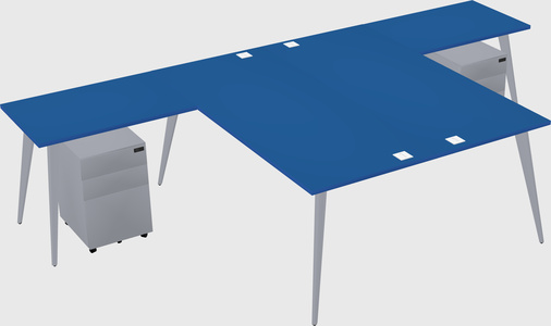 Shared l-shaped office desk system