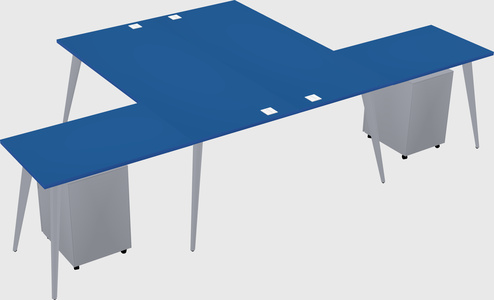 Shared l-shaped office desk system