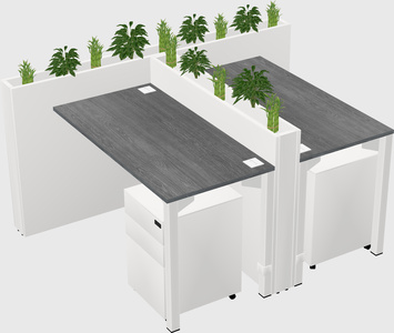 Rectangular shared desk