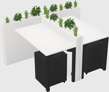 Rectangular shared desk
