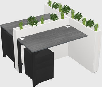 Rectangular shared desk