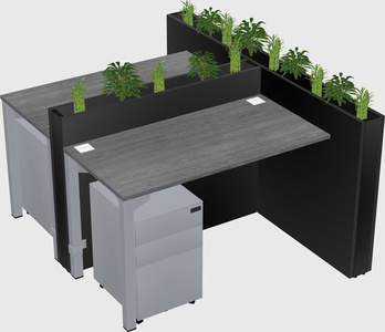 Rectangular shared desk