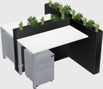 Rectangular shared desk