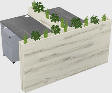 Rectangular shared desk