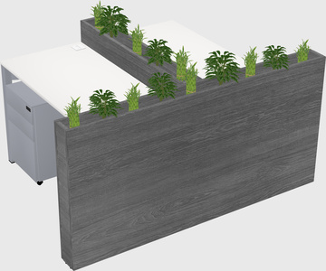 Rectangular shared desk