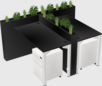 Rectangular shared desk