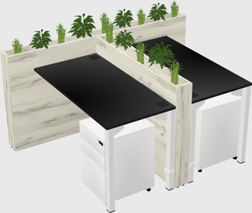 Rectangular shared desk