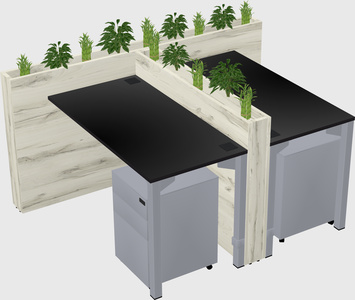 Rectangular shared desk