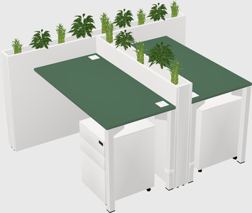 Rectangular shared desk