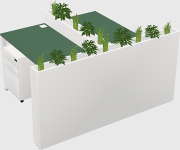 Rectangular shared desk