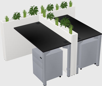 Rectangular shared desk