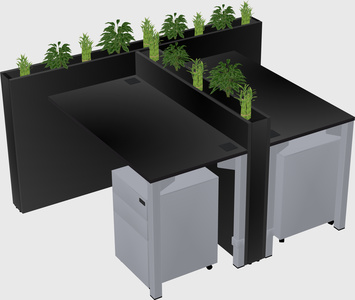Rectangular shared desk