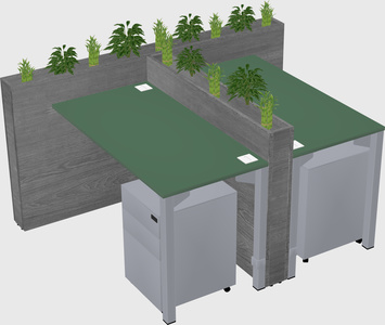 Rectangular shared desk
