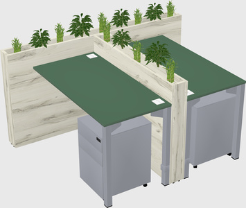 Rectangular shared desk