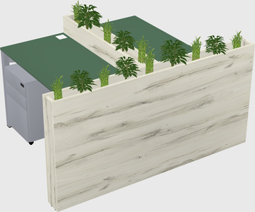 Rectangular shared desk