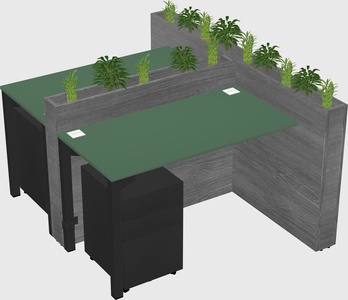 Rectangular shared desk