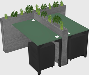 Rectangular shared desk