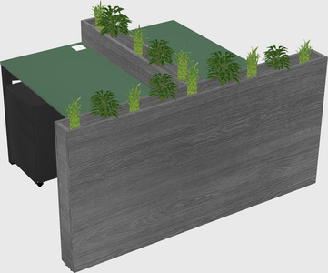 Rectangular shared desk