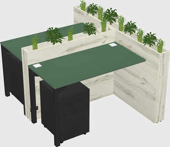 Rectangular shared desk