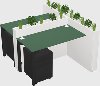 Rectangular shared desk