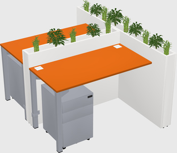 Rectangular shared desk