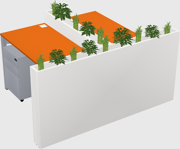 Rectangular shared desk