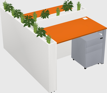 Rectangular shared desk