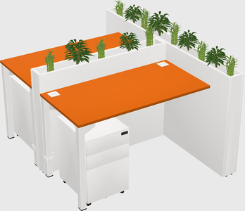 Rectangular shared desk