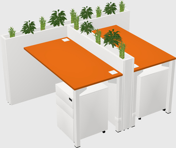 Rectangular shared desk