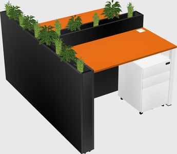 Rectangular shared desk