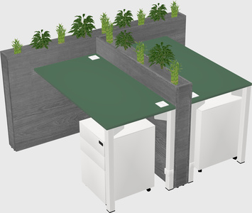 Rectangular shared desk