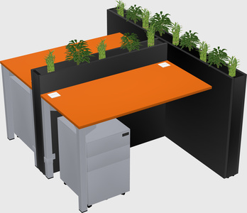Rectangular shared desk