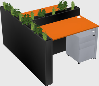 Rectangular shared desk