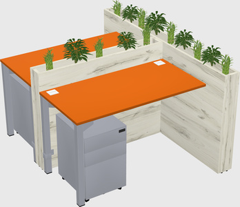 Rectangular shared desk