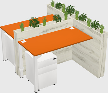Rectangular shared desk