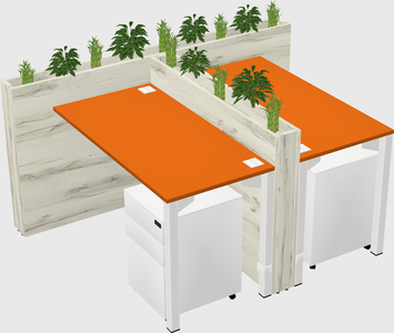 Rectangular shared desk