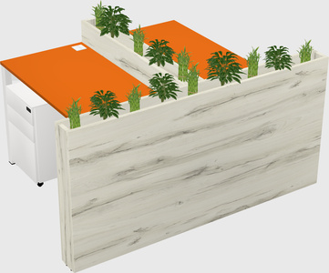 Rectangular shared desk