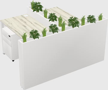 Rectangular shared desk