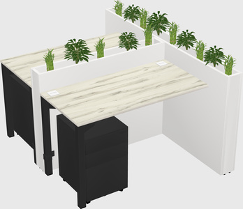 Rectangular shared desk