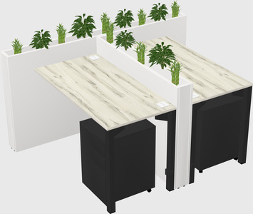 Rectangular shared desk