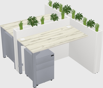 Rectangular shared desk