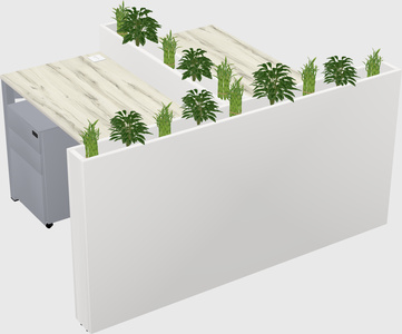 Rectangular shared desk