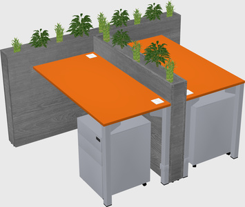Rectangular shared desk
